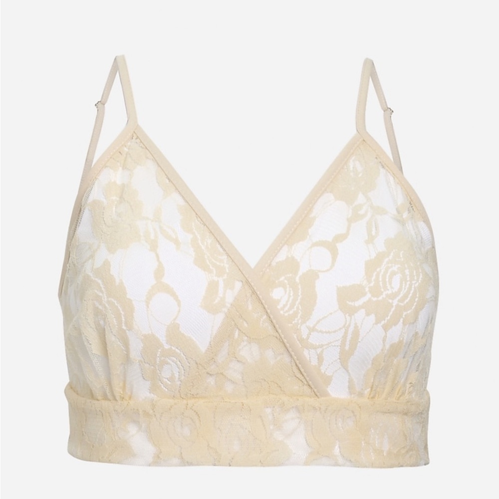EXPRESS NWT Lace beige Bralette - fun or business casual
